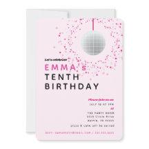 Dance Disco Ball Retro Birthday Pink Black