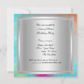 Dance Disco Birthday Party psychodelic uitnodiging (Achterkant)