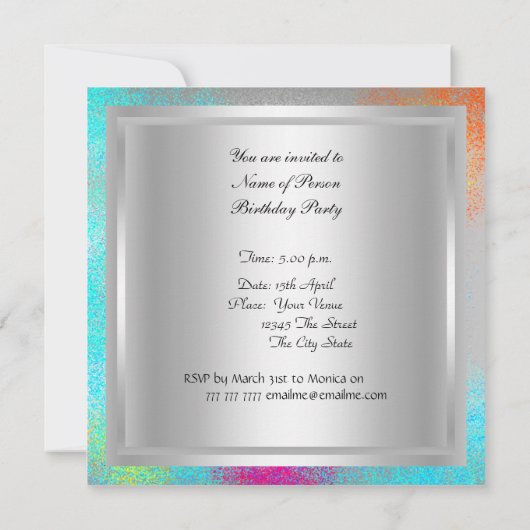 Dance Disco Birthday Party psychodelic uitnodiging (Achterkant)
