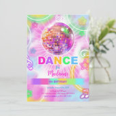 Dance Disco Party Neon Glow Kaart (Staand voorkant)