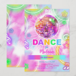 Dance Disco Party Neon Glow Kaart