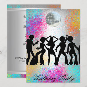 Dance Disco Surprise Birthday Party Invitation Kaart