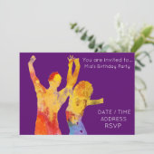 Dance disco tienjarig feestje kaart (Staand voorkant)