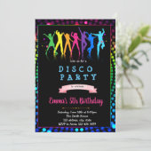 Dance disco verjaardagsfeestje uitnodiging (Staand voorkant)