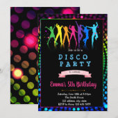 Dance disco verjaardagsfeestje uitnodiging (Voorkant / Achterkant)