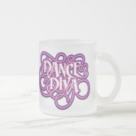 Dance Diva Frosted Glass Coffee Mok (Rechts)