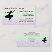 Dance docent/dansinstructeur Visitekaartjes (Voorkant / Achterkant)