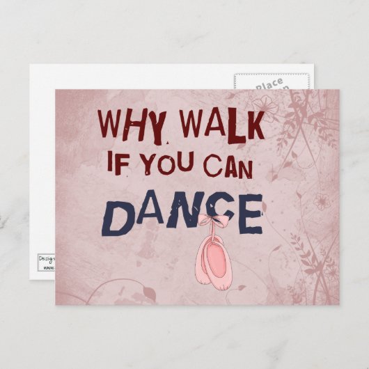 Dance don't Walk Briefkaart (Voorkant / Achterkant)