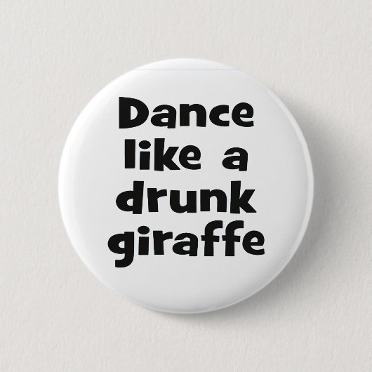 Dance drink giraffe bf ronde button 5,7 cm (Voorkant)