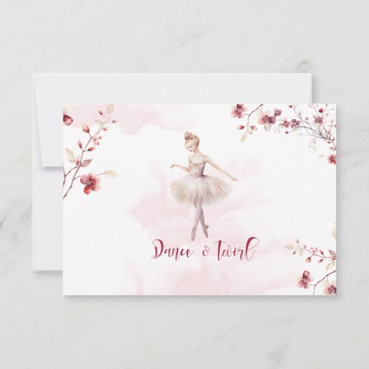 Dance en twirl ballerina bedankkaart (Achterkant)