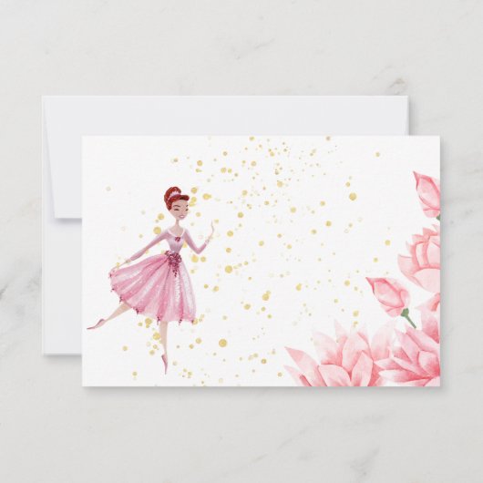 Dance en twirl ballerina bedankkaart (Achterkant)