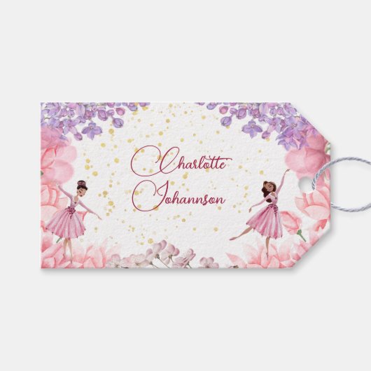 Dance en twirl ballerina cadeaulabel (Voorkant (Horizontaal))