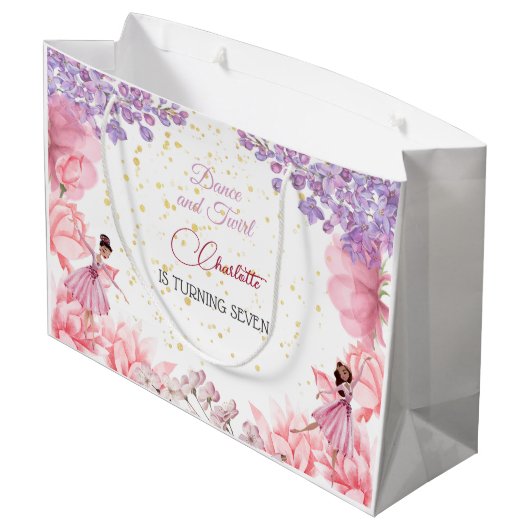 Dance en twirl ballerina groot cadeauzakje (Achterkant Gekanteld)