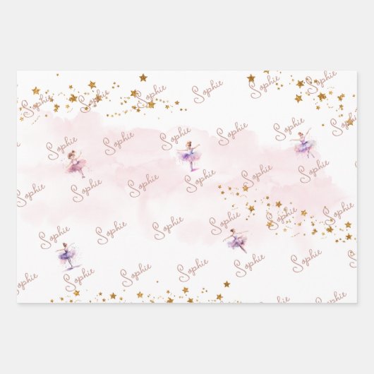 Dance en twirl ballerina inpakpapier vel (Voorkant 3)