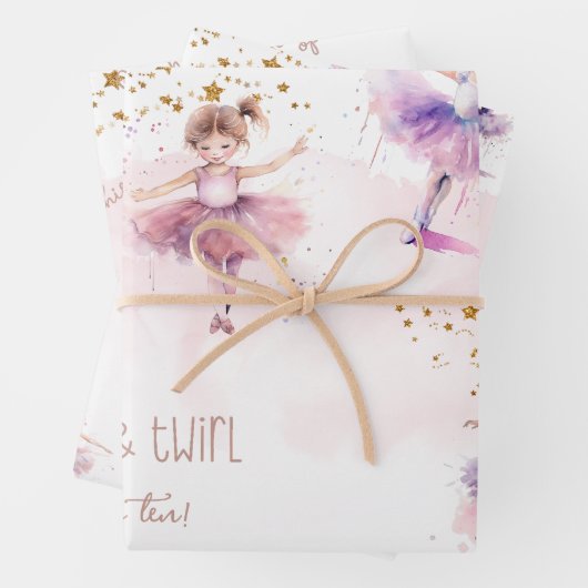 Dance en twirl ballerina inpakpapier vel (In situ)