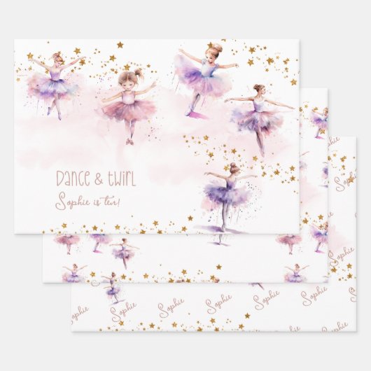 Dance en twirl ballerina inpakpapier vel (Set)