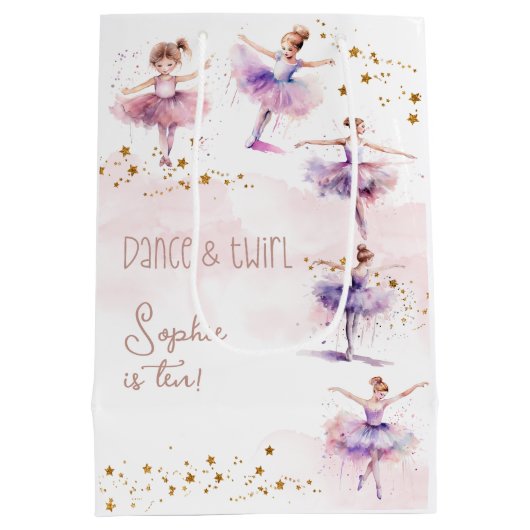 Dance en twirl ballerina medium cadeauzakje (Achterkant)