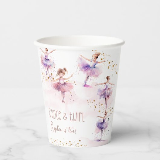 Dance en twirl ballerina papieren bekers (Voorkant)