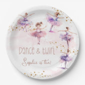 Dance en twirl ballerina papieren bordje (Voorkant)
