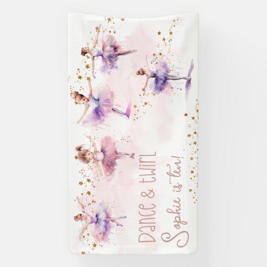 Dance en twirl ballerina spandoek (Verticaal)