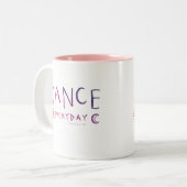 DANCE EVERYDAY Quote Ballet *Sunset Ombre* Tweekleurige Koffiemok (Voorkant links)