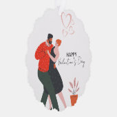 Dance Figure Valentijnsdag Ornament Kaart (Rechts)