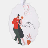Dance Figure Valentijnsdag Ornament Kaart (Links)