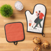 Dance Figure Valentijnsdag Ovenwant & Pannenlap Set (Top down)