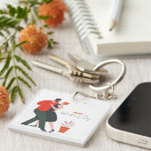 Dance Figure Valentijnsdag Sleutelhanger (Voorkant Rechts)