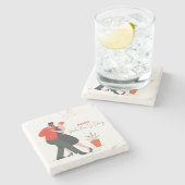 Dance Figure Valentijnsdag Stenen Onderzetter (Zijkant)