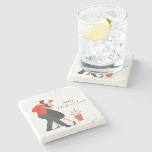 Dance Figure Valentijnsdag Stenen Onderzetter (Zijkant)