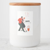 Dance Figure Valentijnsdag Voedselcontainer Etiket (Voorkant)