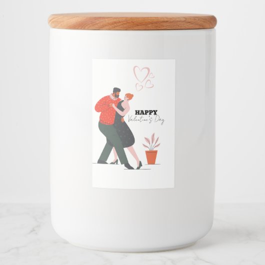 Dance Figure Valentijnsdag Voedselcontainer Etiket (Voorkant)