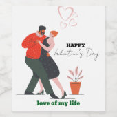 Dance Figure Valentijnsdag Wijn Etiket (Enkel label)