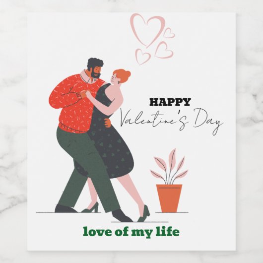 Dance Figure Valentijnsdag Wijn Etiket (Enkel label)