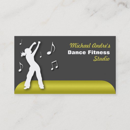 Dance Fitness Gele Visitekaartjes (Voorkant)