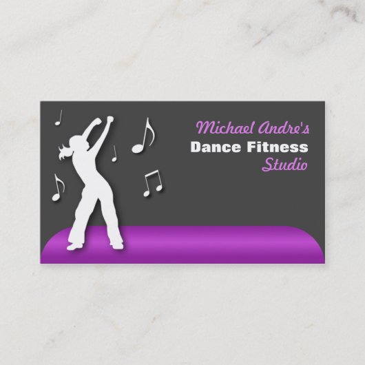 Dance Fitness Paarse Visitekaartjes (Voorkant)