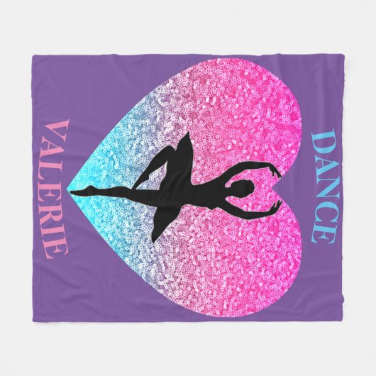 Dance Fleece Blanket w/ Persoonlijke naam (Voorkant (Horizontaal))