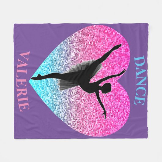 Dance Fleece Blanket w/ Persoonlijke naam (Voorkant (Horizontaal))