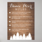 Dance Floor Rules bruiloft | Plezierteken pine Poster (Voorkant)