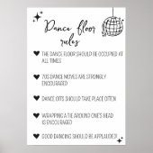 Dance Floor Rules-teken | Funny bruiloft decor Poster (Voorkant)
