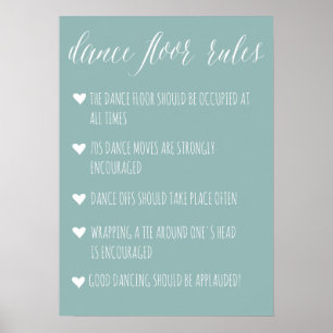 Dance Floor Rules-teken   Ontwerpen voor kleurpret Poster