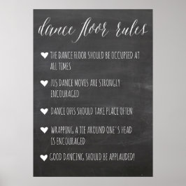 Dance Floor Rules-teken | Plezierbord voor krijt Poster