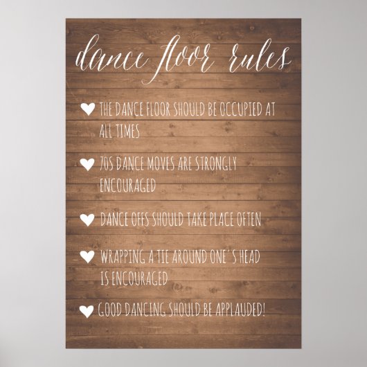 Dance Floor Rules-teken | Robuust lol-teken Poster (Voorkant)