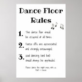 Dance Floor Rules Wedding Decor Sign Poster (Voorkant)