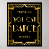 Dance Floor Wedding Sign | Gatsby Art Deco Poster (Voorkant)