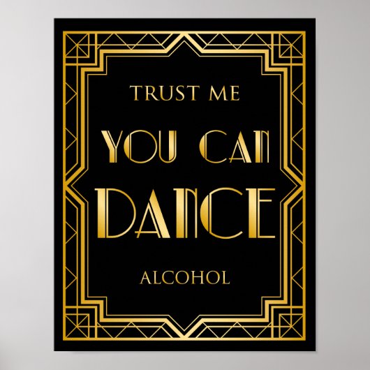 Dance Floor Wedding Sign | Gatsby Art Deco Poster (Voorkant)