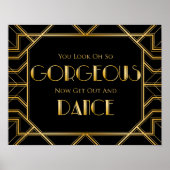 Dance Floor Wedding Sign | Gatsby Art Deco Poster (Voorkant)