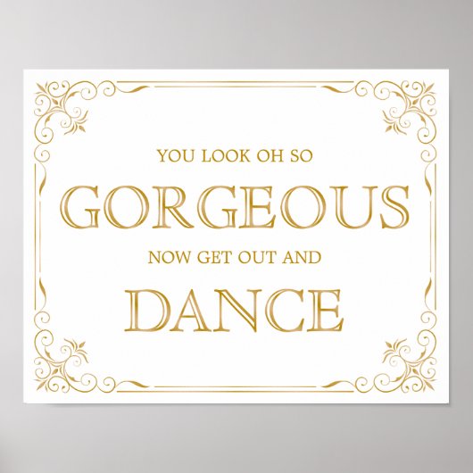 Dance Floor Wedding Sign | Moderne kalligrafie Poster (Voorkant)