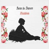 Dance Floral "Born to Dance", gepersonaliseerd Fleece Deken (Voorkant (Horizontaal))